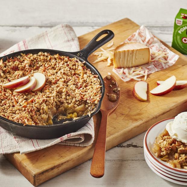 Apple and Rhubarb Crisp with OKA Apple Cheese Apple and Rhubarb Crisp with OKA Apple Cheese