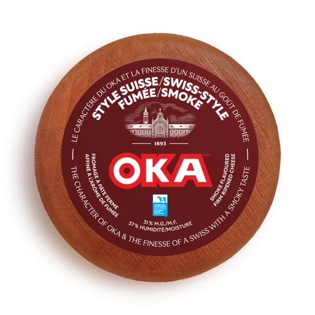 OKA Swiss-style Smoke Cheese Wheel and Wedge