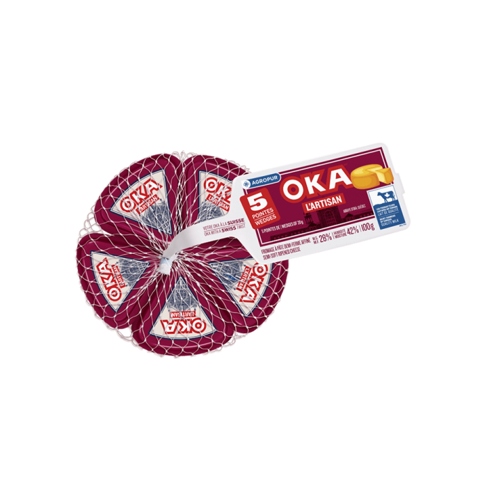 Fromage OKA L'Artisan emballage portions individuelles 5 x 20 grammes Fromage OKA L'Artisan emballage portions individuelles 5 x 20 grammes