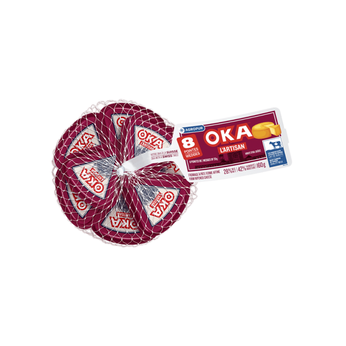 Fromage OKA L'Artisan emballage portions individuelles 8 x 20 grammes Fromage OKA L'Artisan emballage portions individuelles 8 x 20 grammes