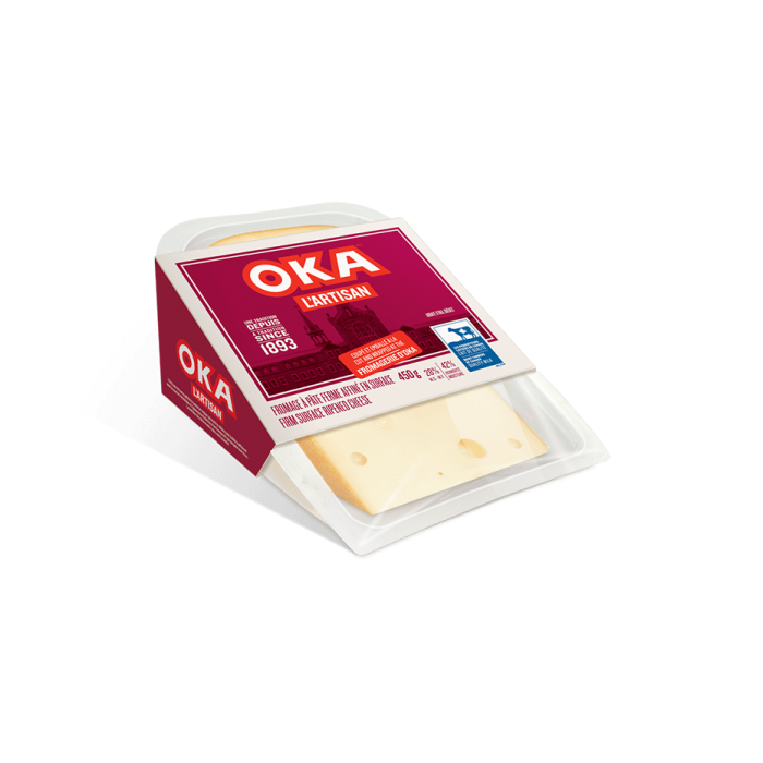 OKA L'Artisan Cheese 450 grams Wedge Packaging OKA L'Artisan Cheese 450 grams Wedge Packaging