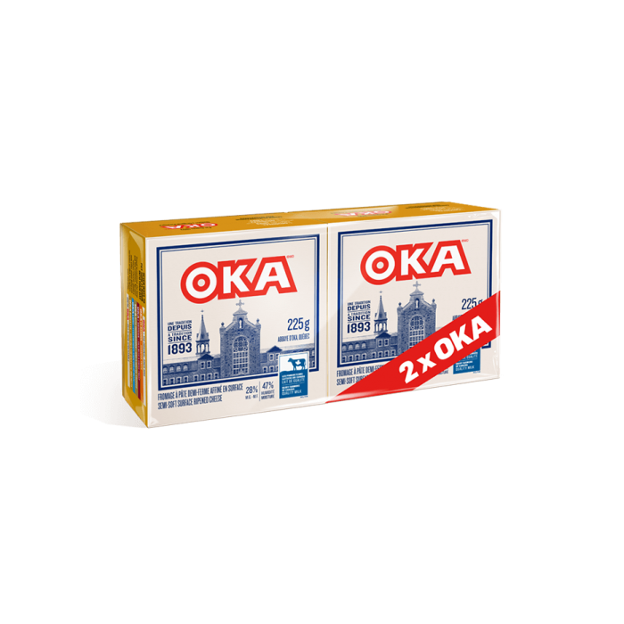 OKA Cheese 2 x 225 Grams Wheel Packaging OKA Cheese 2 x 225 Grams Wheel Packaging