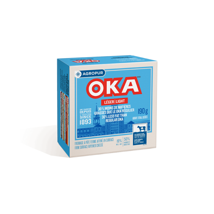 OKA Light Cheese 190 Grams Wheel Packaging OKA Light Cheese 190 Grams Wheel Packaging