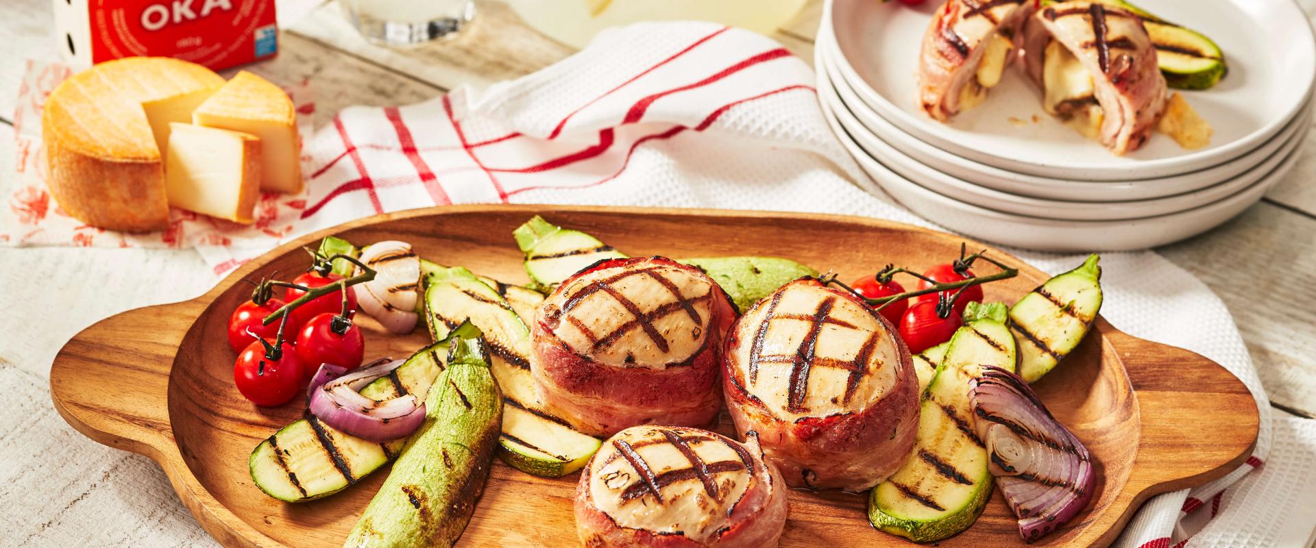 OKA Classique with mushrooms & bacon stuffed tournedos OKA Classique with mushrooms & bacon stuffed tournedos