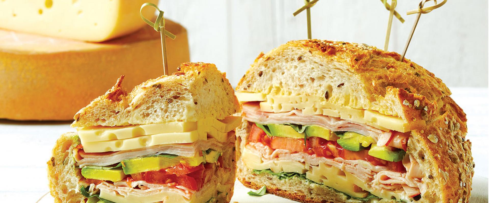 OKA Swiss-style family size sandwich